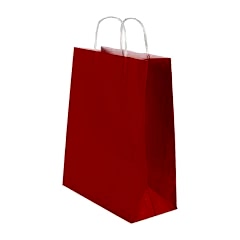 Çanta Kraft 18x24x9 cm Burgu Sap Kırmızı