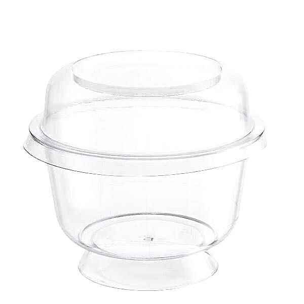 Plastik Ayaklı Kase 200 cc Kap + Kapak 50 adet