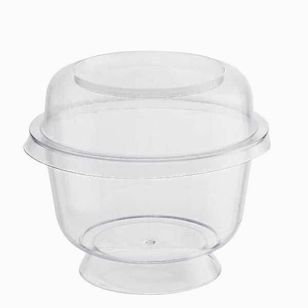 Plastik Ayaklı Kase 200 cc Kap + Kapak 50 adet