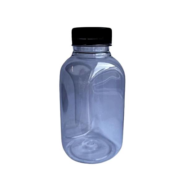 Plastik Köşeli Şeffaf Şişe Kapaklı 250 ml 220Adet
