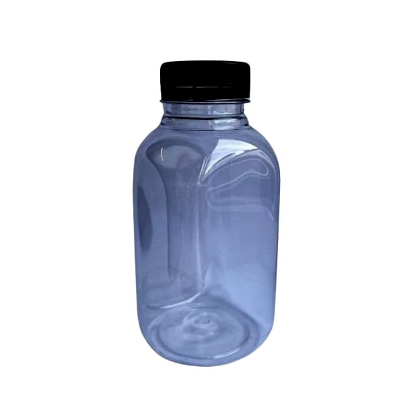 Plastik Köşeli Şeffaf Şişe Kapaklı 1000 ml 112 Adet