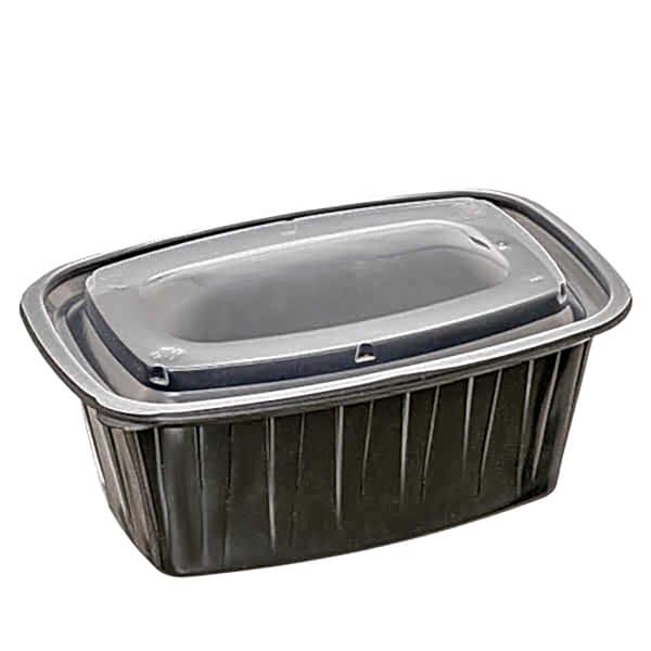 Sİyah Plastik Isıya Dayanıklı Gıda Kabı 750 cc