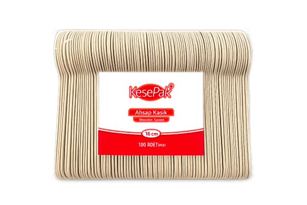 Kaşık Tahta 16 cm 100 Adetli Pakette