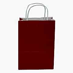 Çanta Beyaz Kraft 25x31x12 Cm Burgu Sap Bordo
