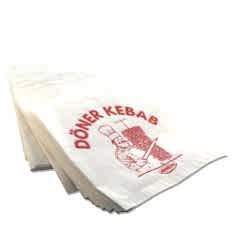 Hamburger Kese Kağıdı 14x15cm Beyaz sülfit Baskılı