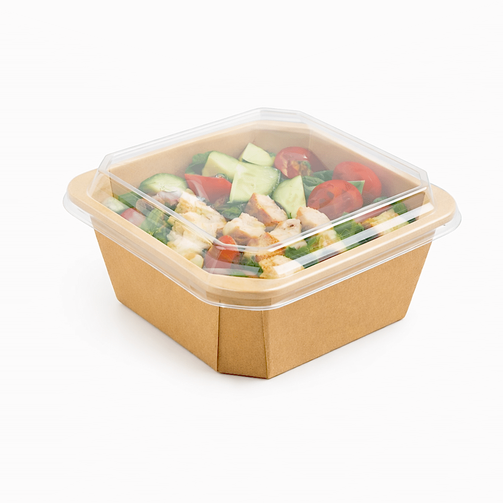 Salata Kabı Kare 300 gr KRAFT Kap+Kapak 450 Adet