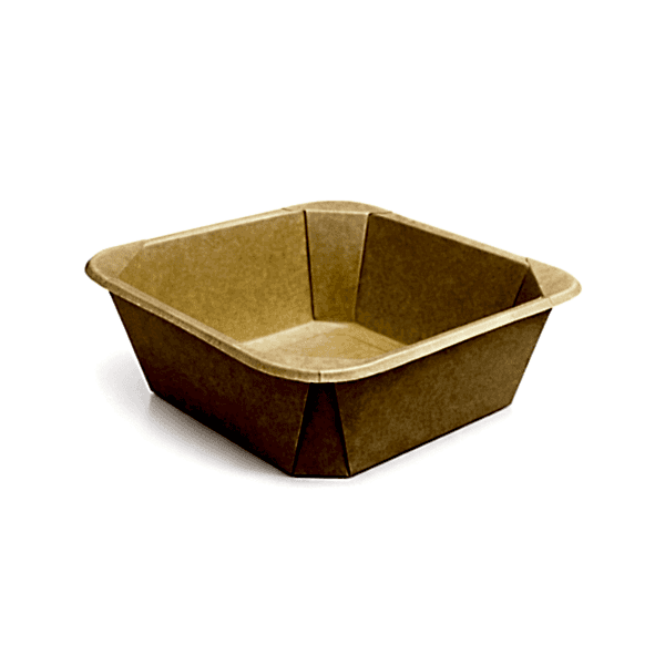 Salata Kabı Kare 1300 gr KRAFT Kap+Kapak 200 Adet