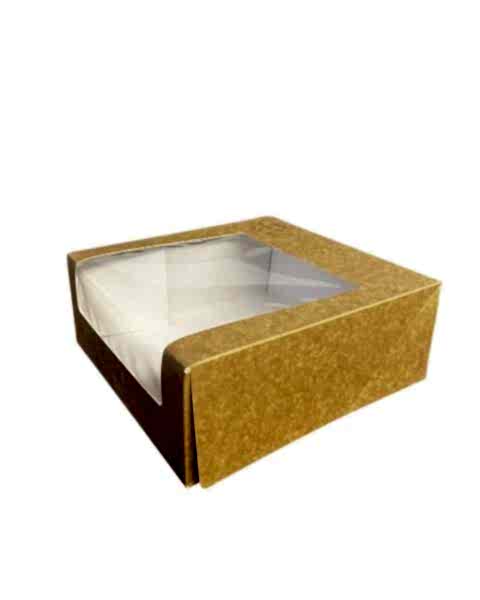 Kutu Turta Pencereli 20x20x8 Cm Kraft 50 Adetli