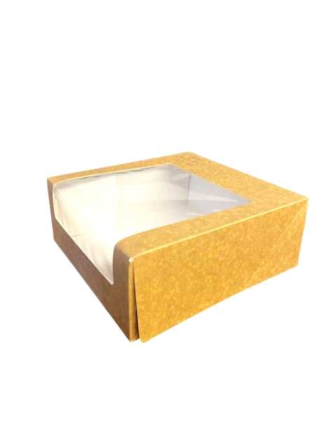 Kutu Turta Pencereli 22,5x22,5x13 Cm Kraft 50 Adetli