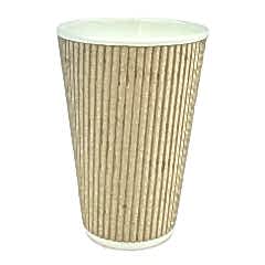 Karton Bardak 12 oz Çift katlı (Ripple) Kraft 100 Adetli Paketler