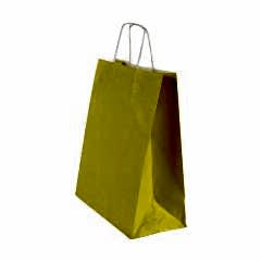 Çanta Beyaz Kraft 18x24x9 cm Burgu Sap Sarı 50 Adetli