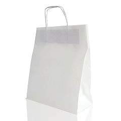 Çanta Beyaz Kraft 33x33x20 Cm Burgu Sap 50 Adetli