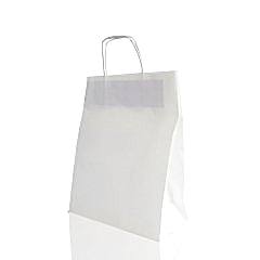 Çanta Beyaz Kraft 25x31x12 Cm Burgu Sap Beyaz