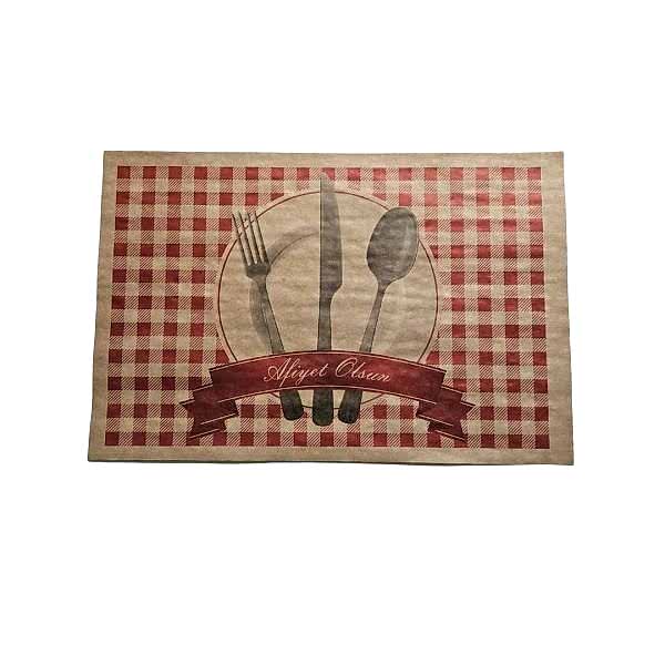 Tepsi Kağıdı 27x40 cm Çatal Kaşık Desenli Kraft 500'lü paket