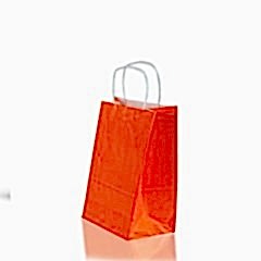 Çanta Beyaz Kraft 18x24x9 cm Burgu Sap Turuncu