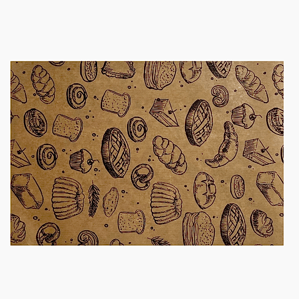 Sunum Kağıdı Kutulu Bakery Desen Şamua 24x34 cm 50 Adetli
