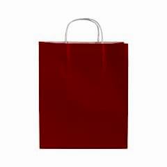 Çanta Beyaz Kraft 32x40x12 Cm Burgu Sap Kırmızı